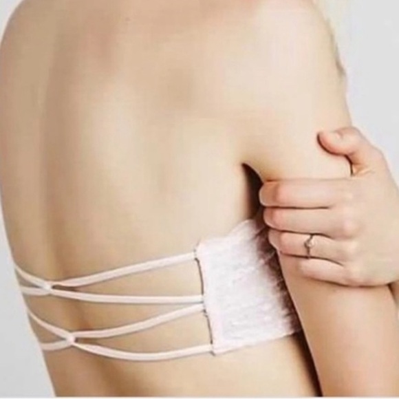 Bundle of 3 Free People Essential Lace Bandeau Bras, Black, Pink, & Ivory, S - Picture 5 of 8